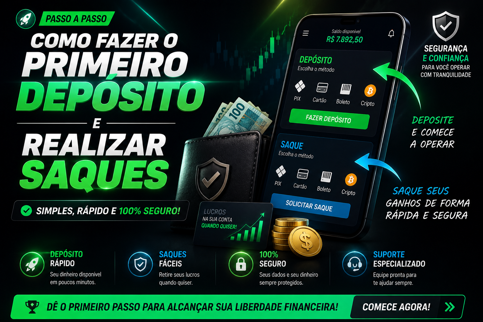 Como fazer o primeiro depósito
